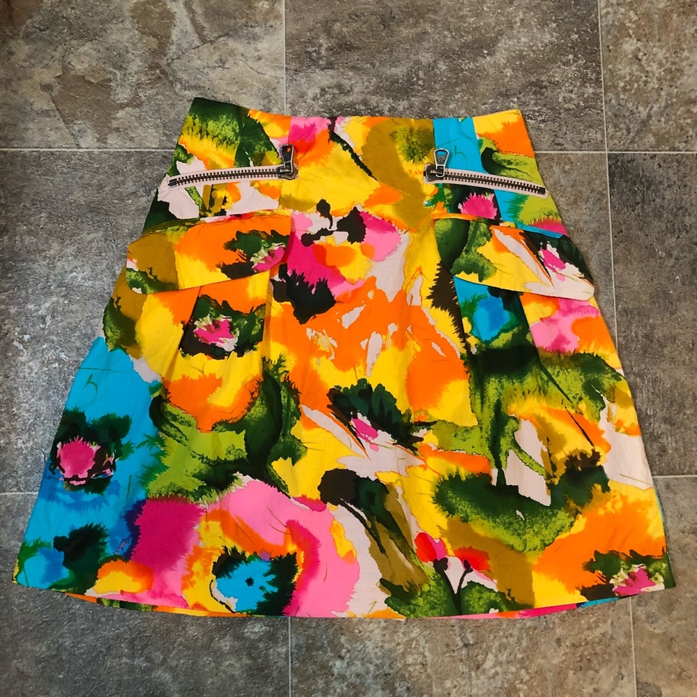 Nanette Lepore bright floral skirt